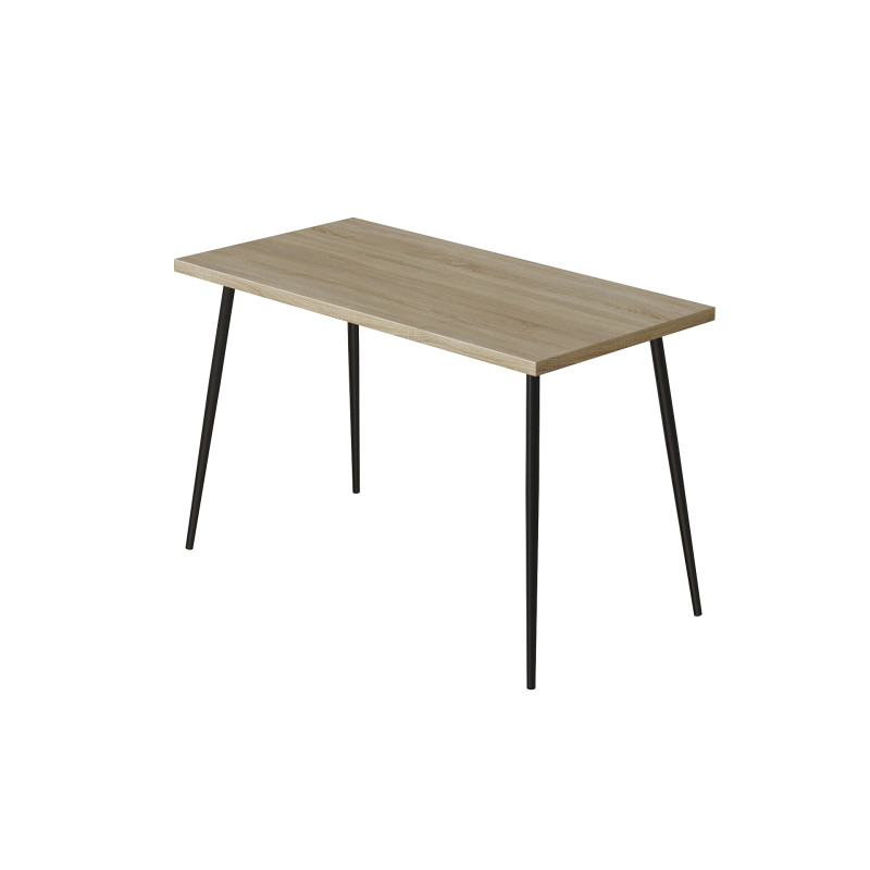 Стол кухонный Марсель 30 Ferrum-decor 75x120x60 Черный металл ДСП Дуб Сонома 32 мм (FRD-106738)