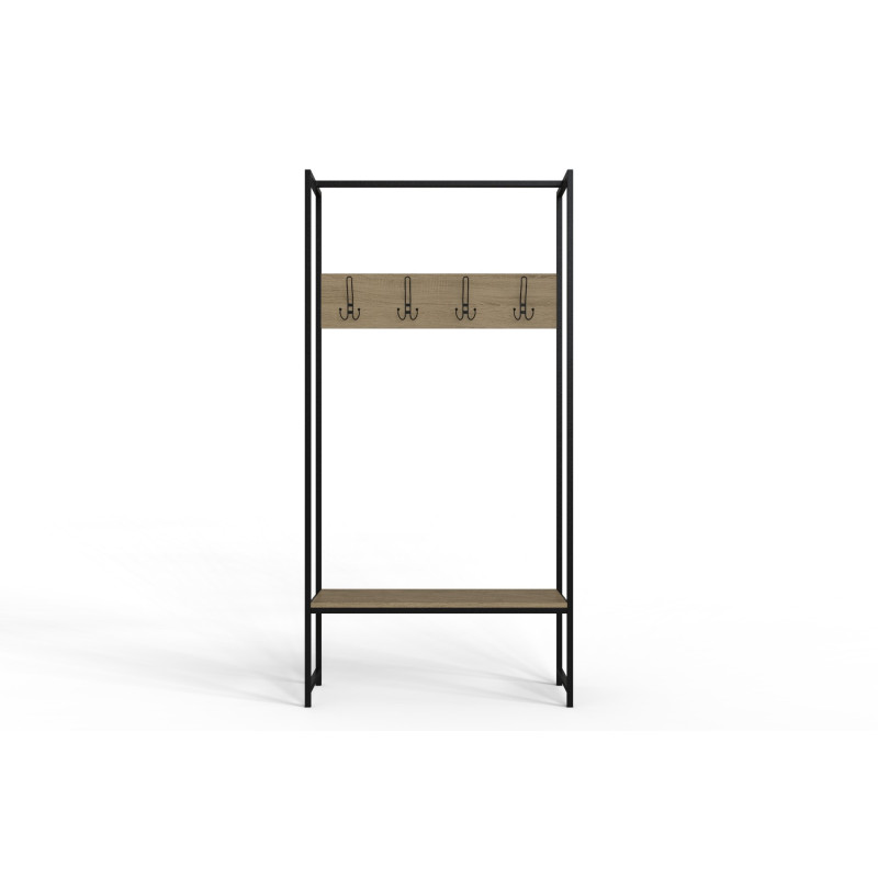 Вешалка напольная модульная Ferrum-decor Трелис 12 180x90x38 черный ДСП Дуб Сонома 16мм (FRD-104310)