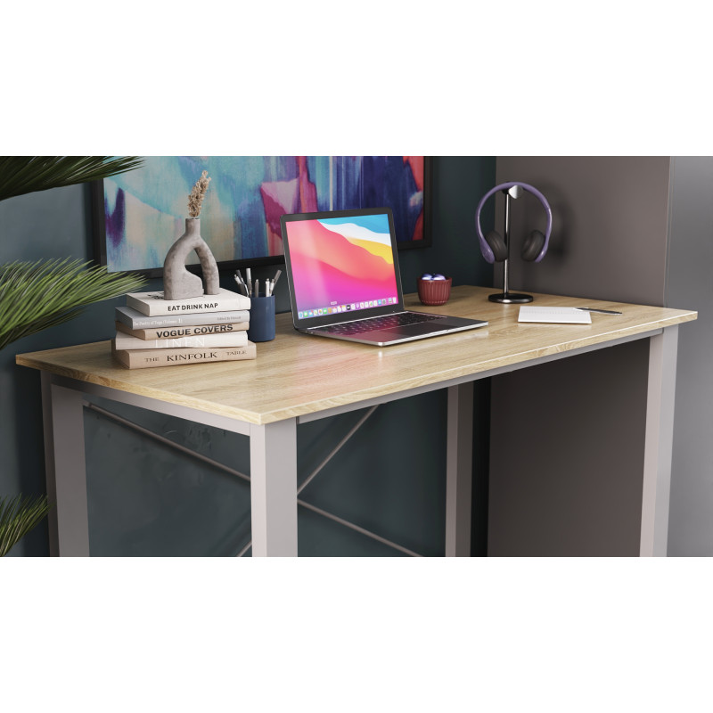 Письмовий стіл Ferrum-decor Драйв 750x1000x700 Сірий метал ДСП Дуб Сонома 16 мм (FRD-103160)
