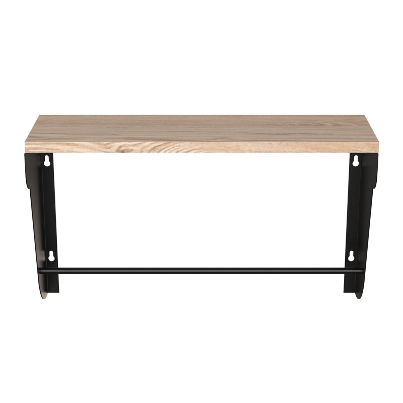 Полка настенная Ferrum-decor Свит 300x500x150 металл Черный ДСП Дуб Сан-Марино 16 мм (FRD-102780)