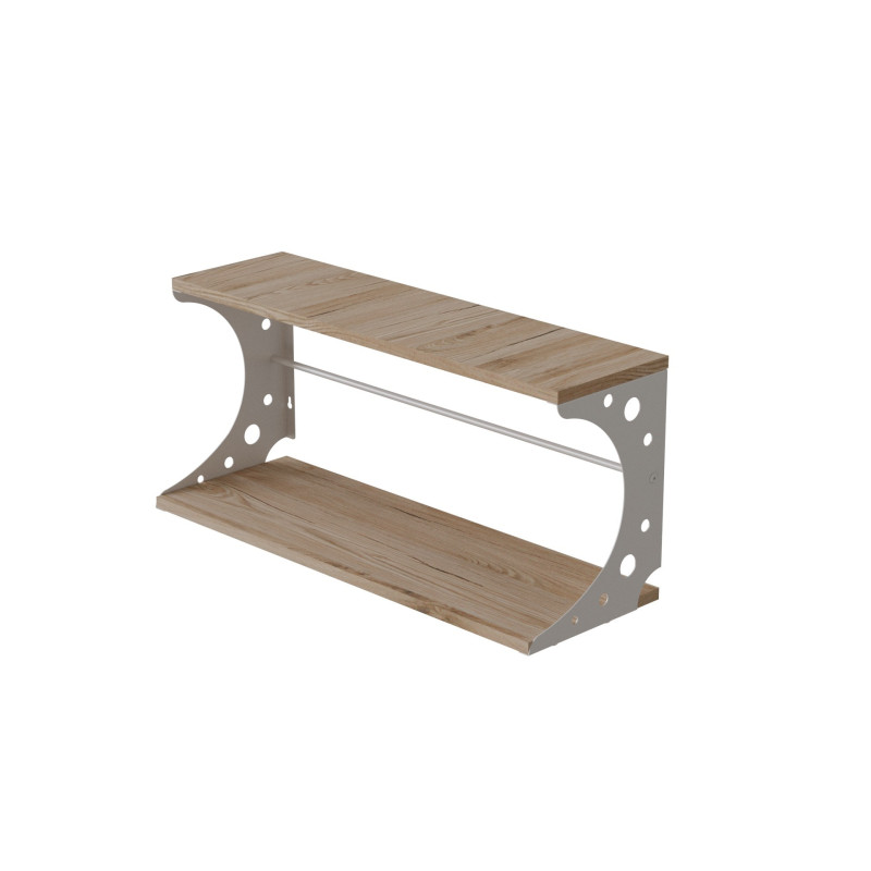Полка настенная Ferrum-decor Букин 330x500x240 металл Белый ДСП Дуб Сан-Марино 16 мм (FRD-102850)