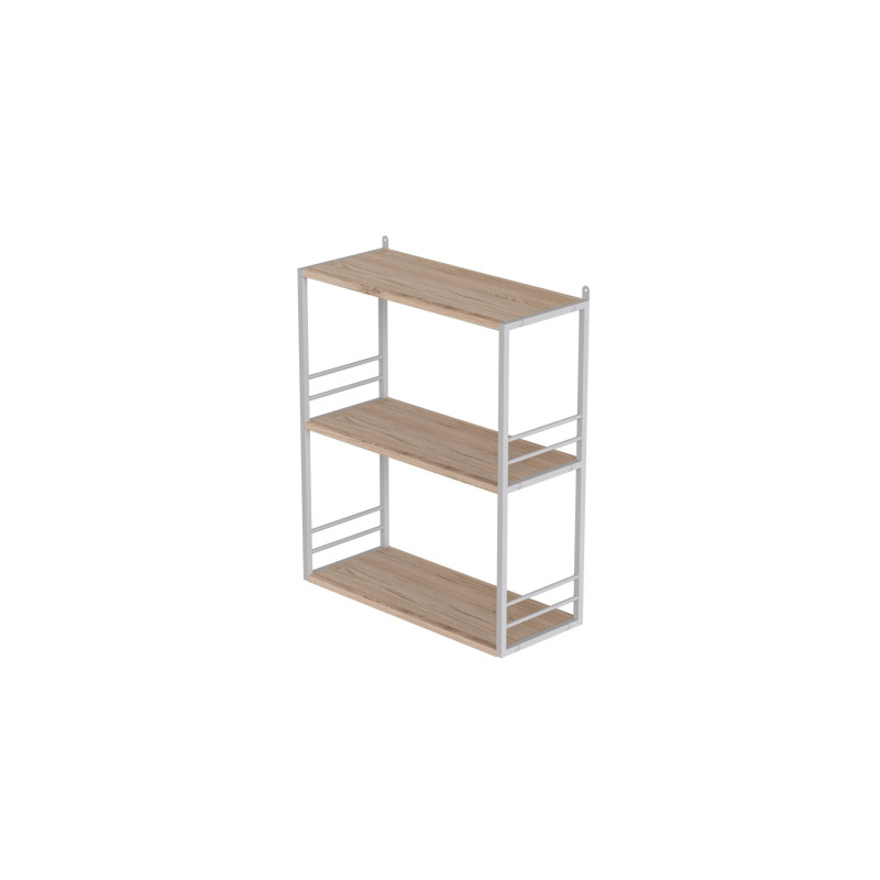 Книжкова полиця універсальна Ferrum-decor Стім 2 74x63x26 білий ДСП Дуб Сан-Марино 16мм (FRD-104110)