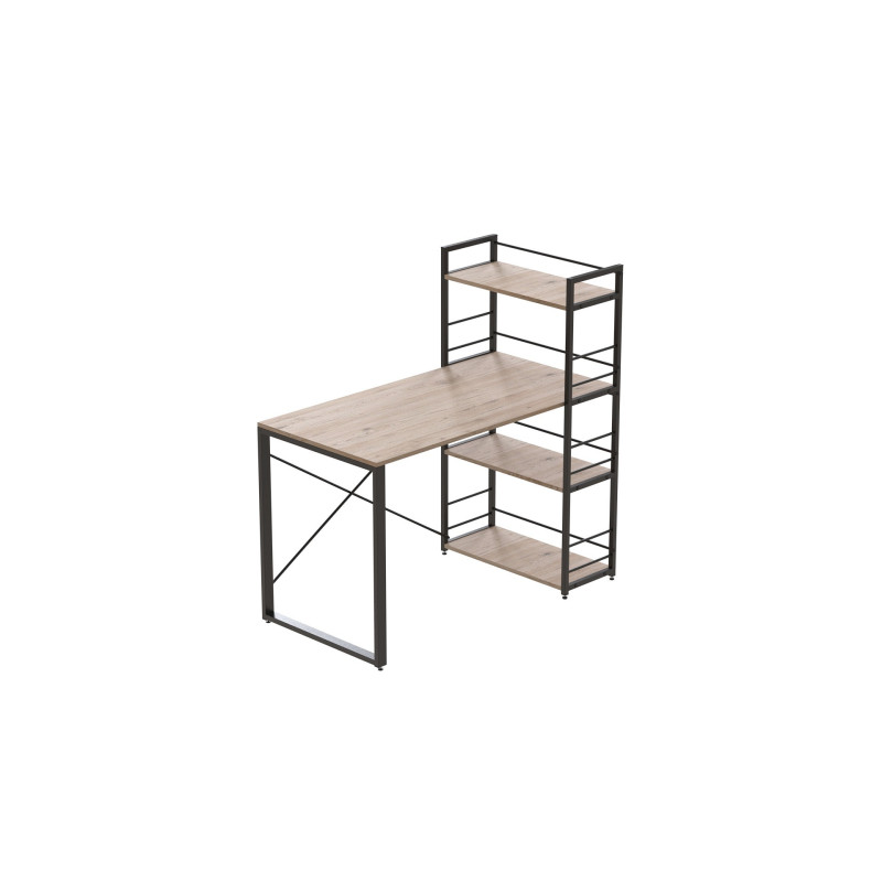 Письмовий стіл Ferrum-decor Серії Конект з етажеркою 75x120x60 чорний ДСП Дуб Сан-Марино 16мм (FRD-104220)