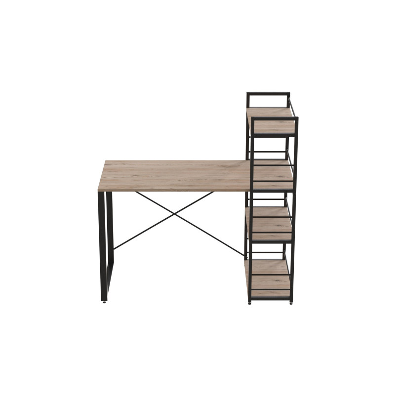 Письмовий стіл Ferrum-decor Серії Конект з етажеркою 75x120x60 чорний ДСП Дуб Сан-Марино 16мм (FRD-104220)