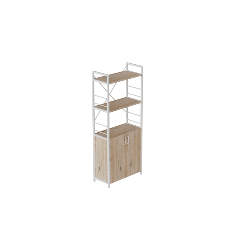 Этажерка 3/60 Ferrum-decor Серии Конект с тумбой 144x60x28 Белый ДСП Сан-Марино (FRD-104450)