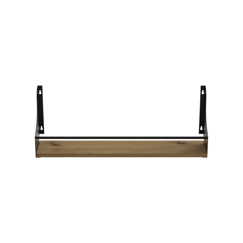Полка настенная Ferrum-decor Изи 260x500x150 металл Черный ДСП Дуб Артизан 16 мм (FRD-102910)
