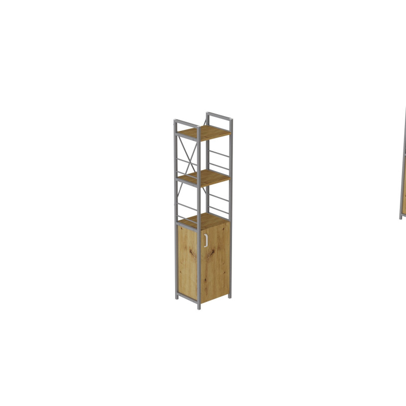 Етажерка 3/34 Ferrum-decor Серії Конект із тумбою 144x34x28 Сірий ДСП Артизан (FRD-104440)