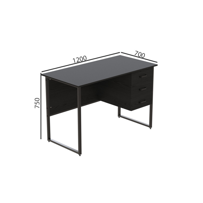 Компьютерный стол Ferrum-decor Гарри 75x120x70 черный ДСП Сосна Кембра 32мм (FRD-103560)