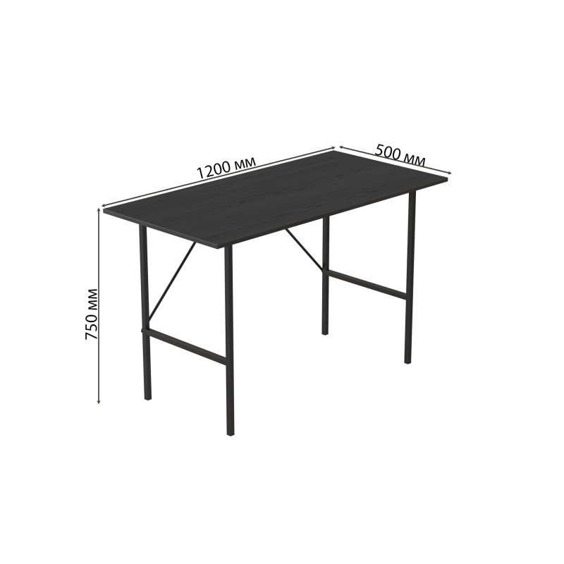 Стол письменный Line Тайм Ferrum-decor 750x1200x500 Черный металл ДСП Сосна Кембра 16 мм (FRD-104880)