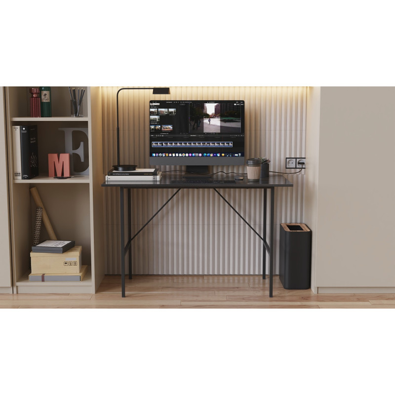Стол письменный Line Тайм Ferrum-decor 750x1200x500 Черный металл ДСП Сосна Кембра 16 мм (FRD-104880)