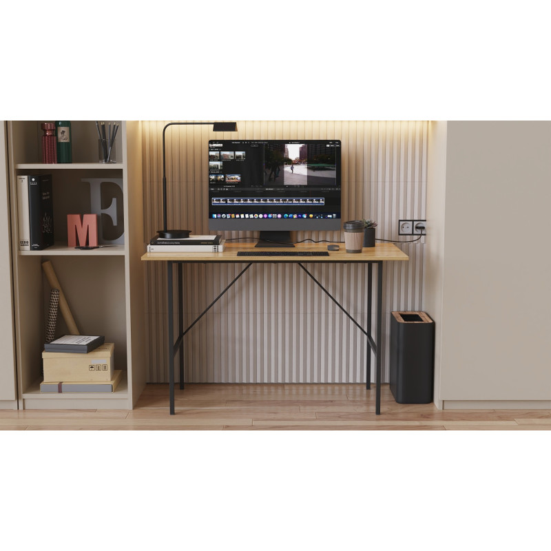 Стол письменный Line Тайм Ferrum-decor 750x1200x600 Черный металл ДСП Дуб Артизан 16 мм (FRD-104890)
