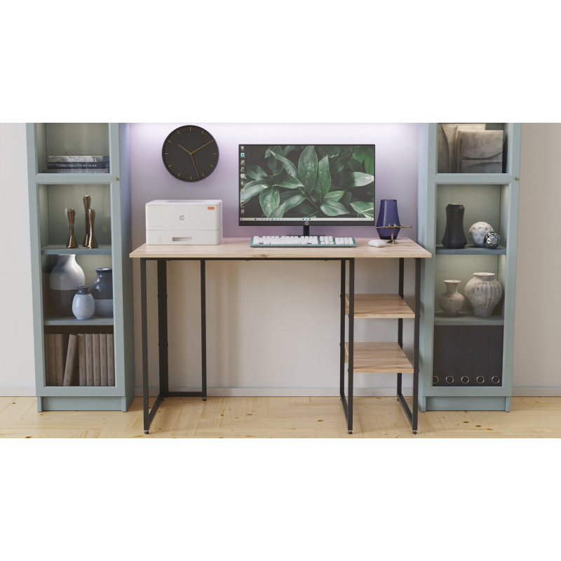Компьютерный стол Ferrum-decor Кевин 75x120x70 черный ДСП Дуб Сан-Марино 16мм (FRD-103830)