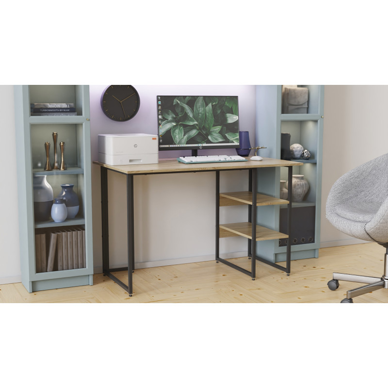 Письмовий стіл Ferrum-decor Кевін 75x100x70 чорний ДСП Дуб Сонома 16мм (FRD-103820)