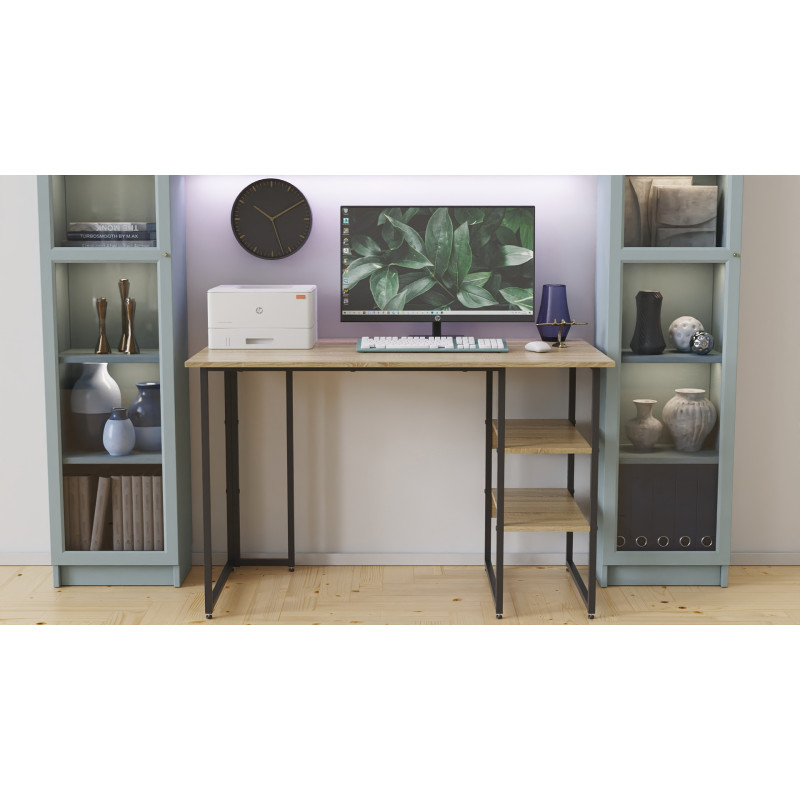 Письмовий стіл Ferrum-decor Кевін 75x100x70 чорний ДСП Дуб Сонома 16мм (FRD-103820)
