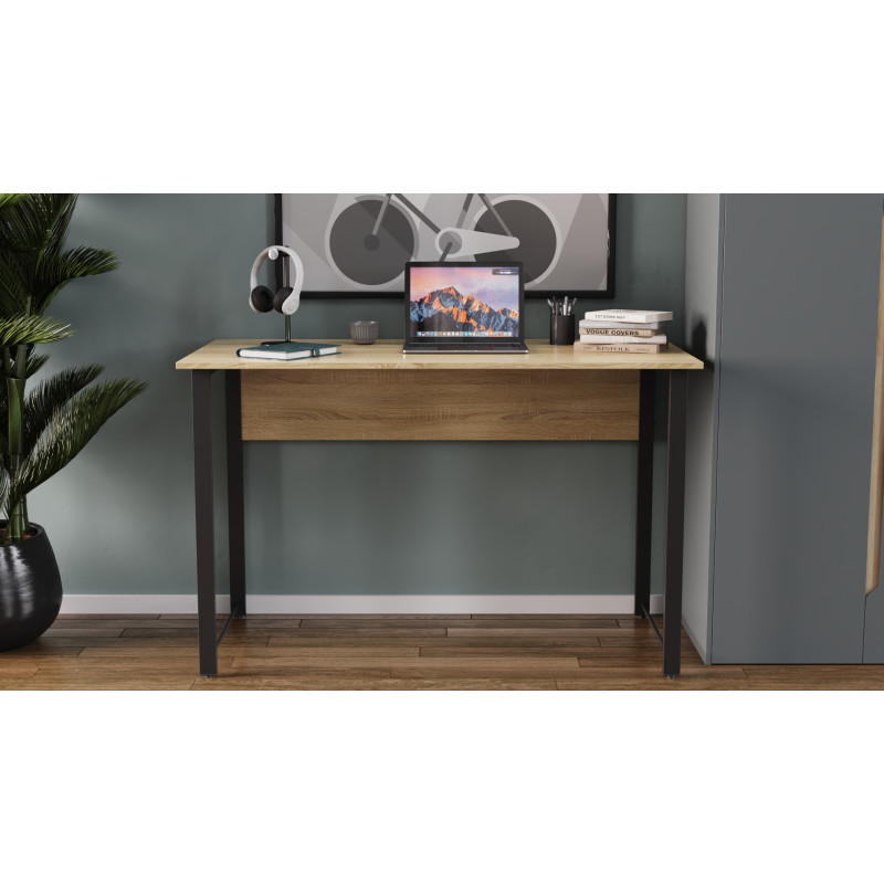 Письмовий стіл Ferrum-decor Курт 75x140x60 чорний ДСП Дуб Сонома 16мм (FRD-103920)