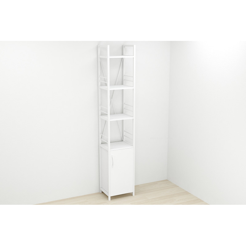 Етажерка 4/34 Ferrum-decor Серії Конект із тумбою 179x34x28 Білий ДСП Біле (FRD-104470)