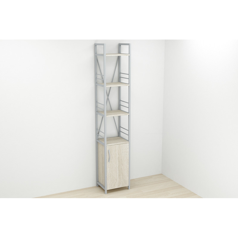 Этажерка 4/34 Ferrum-decor Серии Конект с тумбой 179x34x28 Серый ДСП Сонома (FRD-104480)