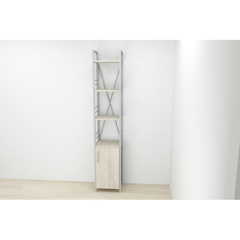 Этажерка 4/34 Ferrum-decor Серии Конект с тумбой 179x34x28 Серый ДСП Сонома (FRD-104480)