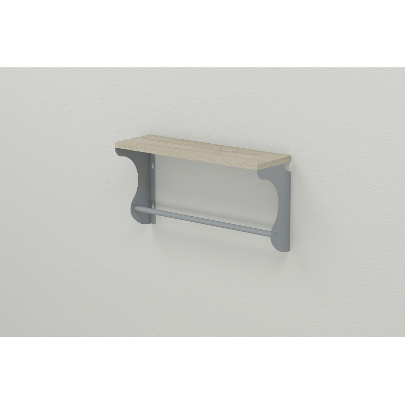 Полка настенная Ferrum-decor Юзиби 270x500x150 металл Серый ДСП Сонома 16 мм (FRD-102670)