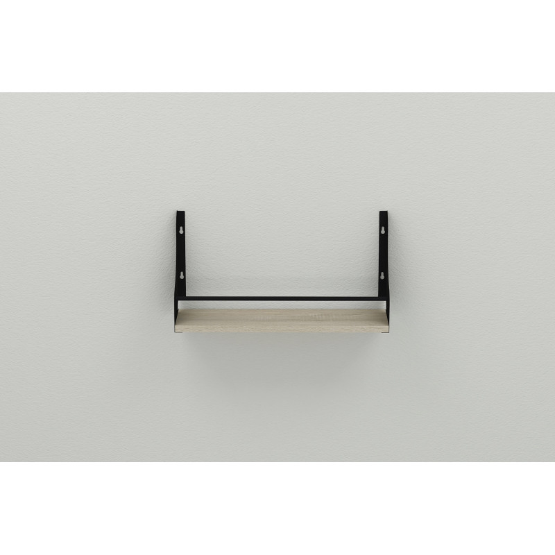 Полка настенная Ferrum-decor Изи 260x700x150 металл Черный ДСП Сонома 16 мм (FRD-102950)