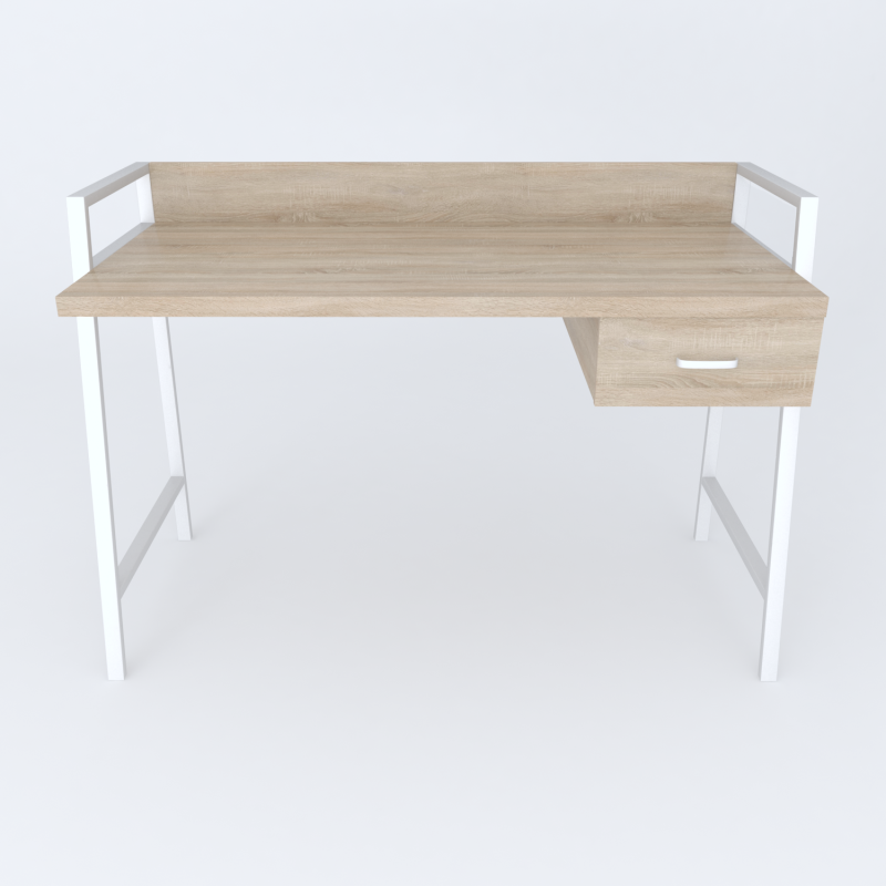 Письмовий стіл Ferrum-decor Комфорт 750x1200x600 Білий метал ДСП Дуб Сонома 32 мм (FRD-103460)