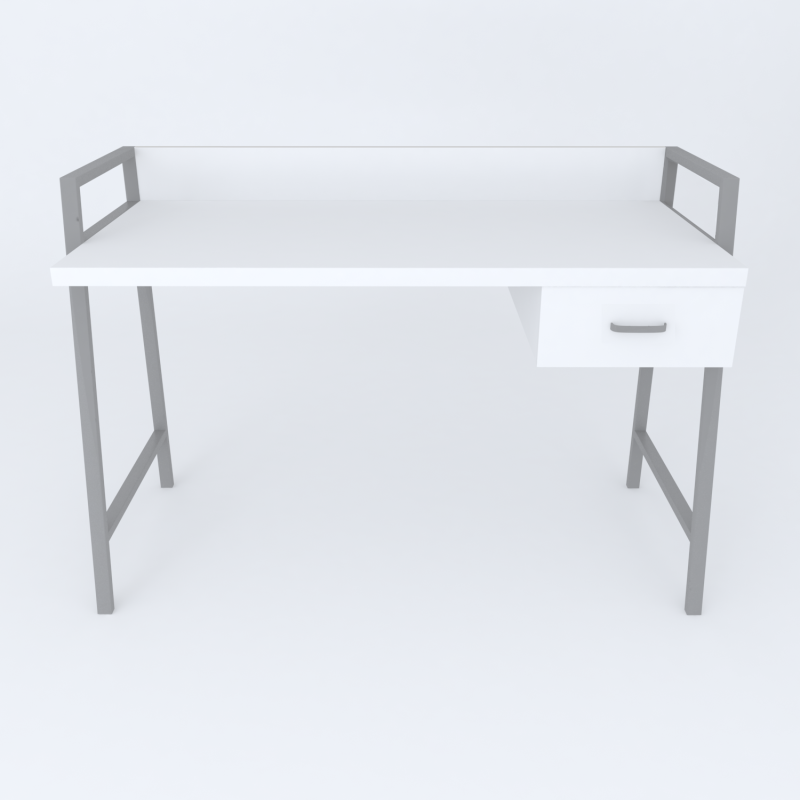Письмовий стіл Ferrum-decor Комфорт 750x1200x600 Сірий метал ДСП Біле 32 мм (FRD-103450)