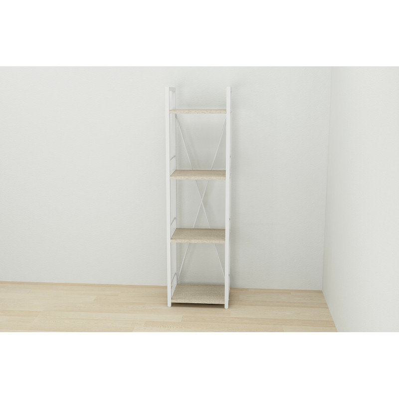 Етажерка 4/34 Ferrum-decor Серії Конект 120x34x28 білий ДСП Дуб Сонома 16мм (FRD-104280)