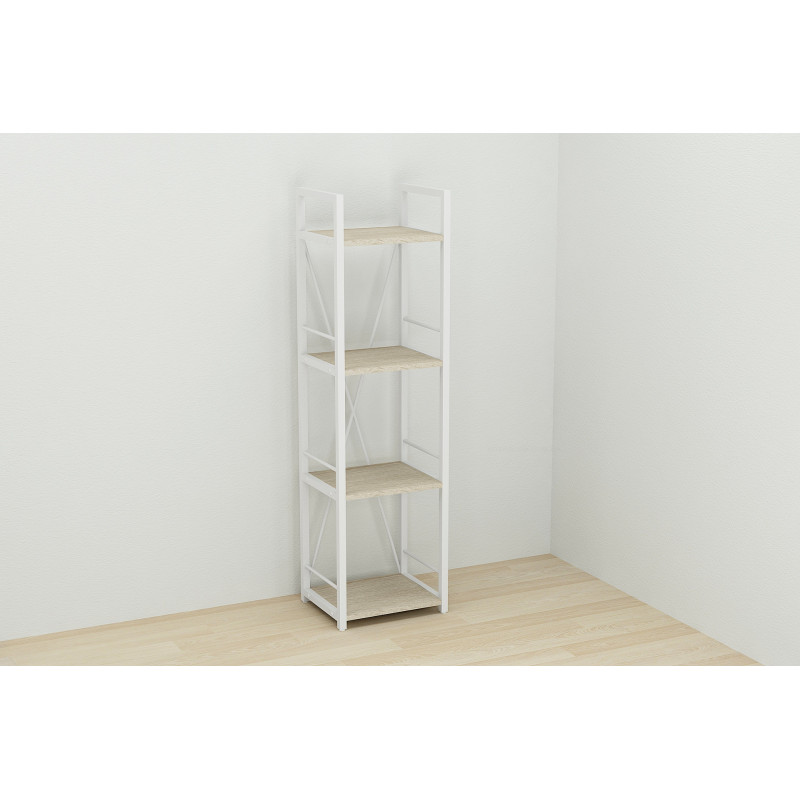 Етажерка 4/34 Ferrum-decor Серії Конект 120x34x28 білий ДСП Дуб Сонома 16мм (FRD-104280)