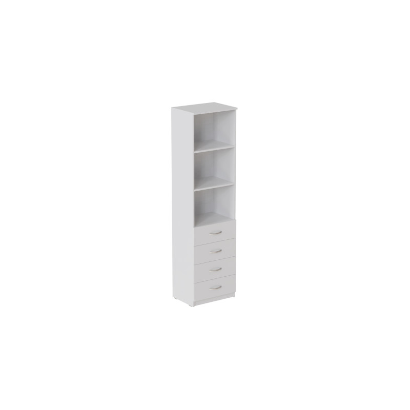 Пенал Анжело Ferrum-decor на 3 полиці із 4 шухлядами 1900x500x380 ДСП Біле 16 мм (FRD-104960)