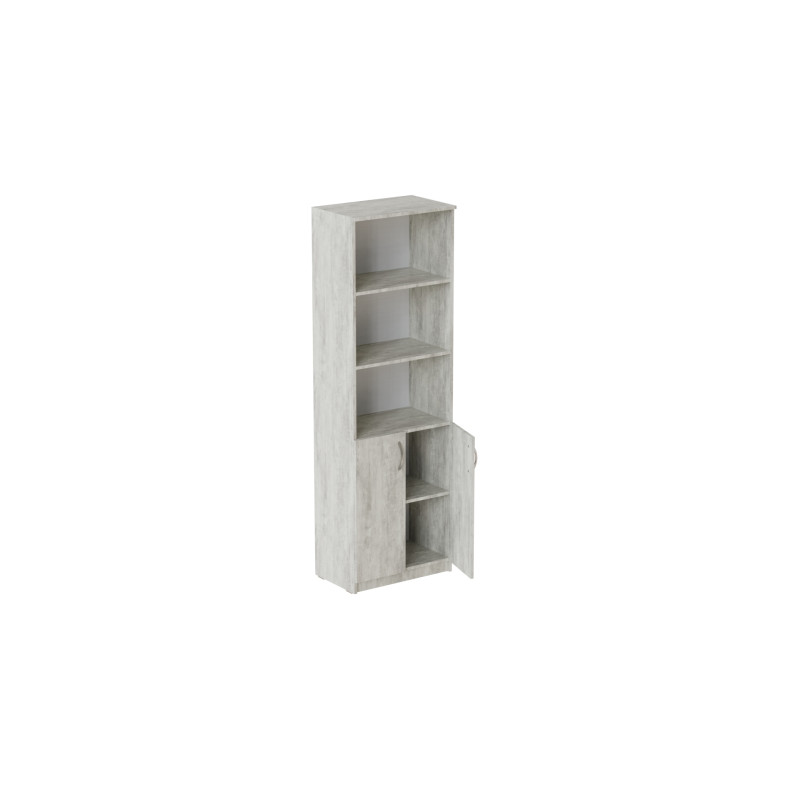 Шкаф Анжело Ferrum-decor на 5 полок с 2 дверями 1900x600x380 ДСП Бетон 16 мм (FRD-105000)
