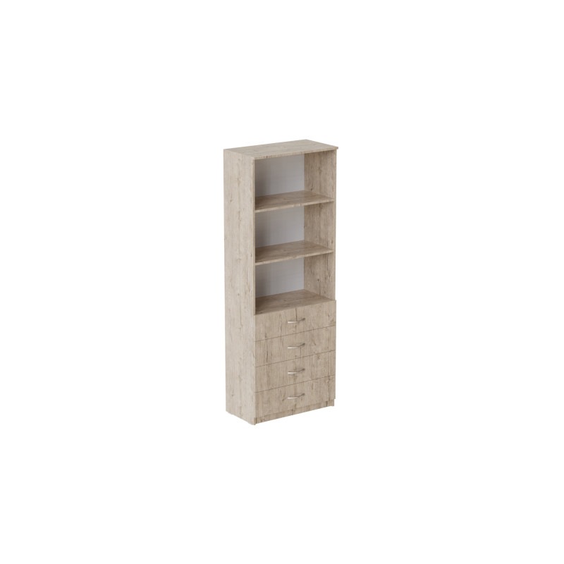 Шкаф Анжело Ferrum-decor на 3 полки с 4 ящика 1900x700x380 ДСП Дуб Сан-Марино 16 мм (FRD-105020)