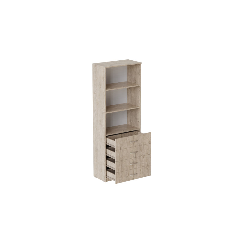 Шкаф Анжело Ferrum-decor на 3 полки с 4 ящика 1900x700x380 ДСП Дуб Сан-Марино 16 мм (FRD-105020)