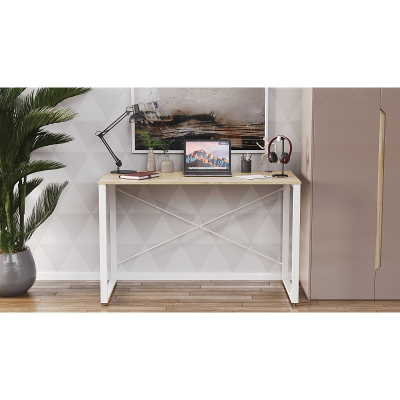 Письмовий стіл Ferrum-decor Серії Конект 75x120x600 білий ДСП Дуб Сонома 16мм (FRD-104210)