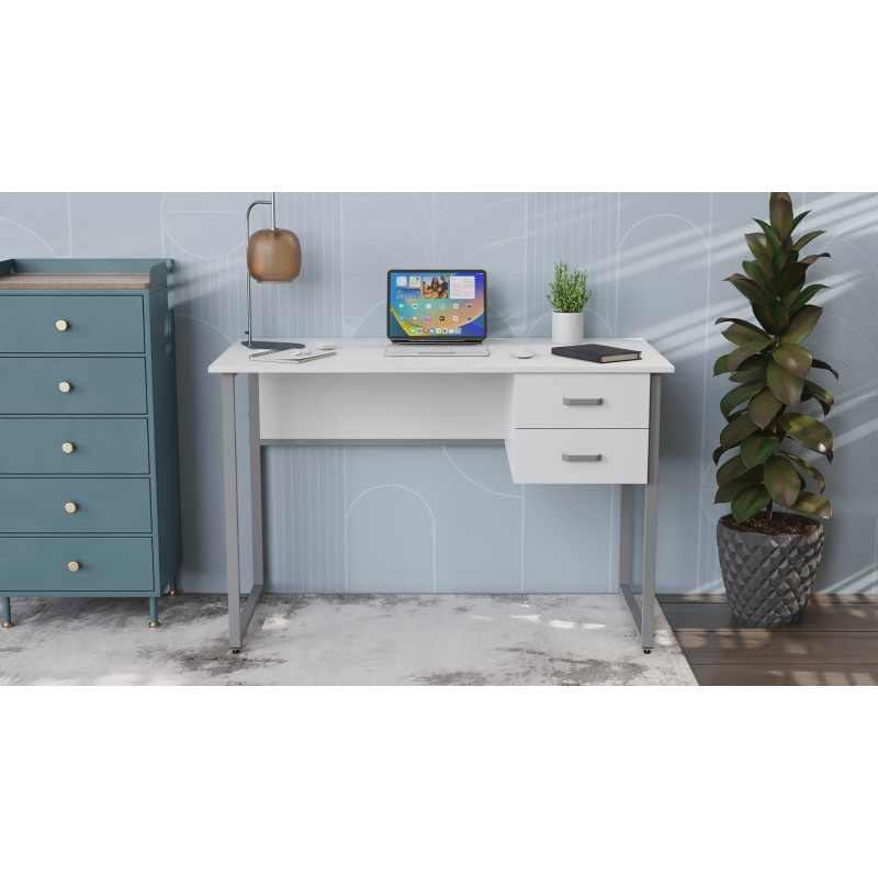 Письмовий стіл Ferrum-decor Дакота 75x120x60 сірий ДСП Біле 16мм (FRD-102310)