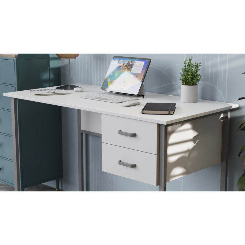 Письмовий стіл Ferrum-decor Дакота 75x120x60 сірий ДСП Біле 16мм (FRD-102310)