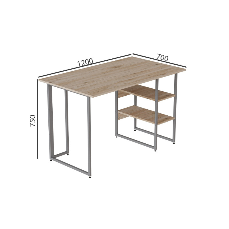 Комп'ютерний стіл Ferrum-decor Кевін 75x120x70 сірий ДСП Дуб Сан-Марино 16мм (FRD-101750)