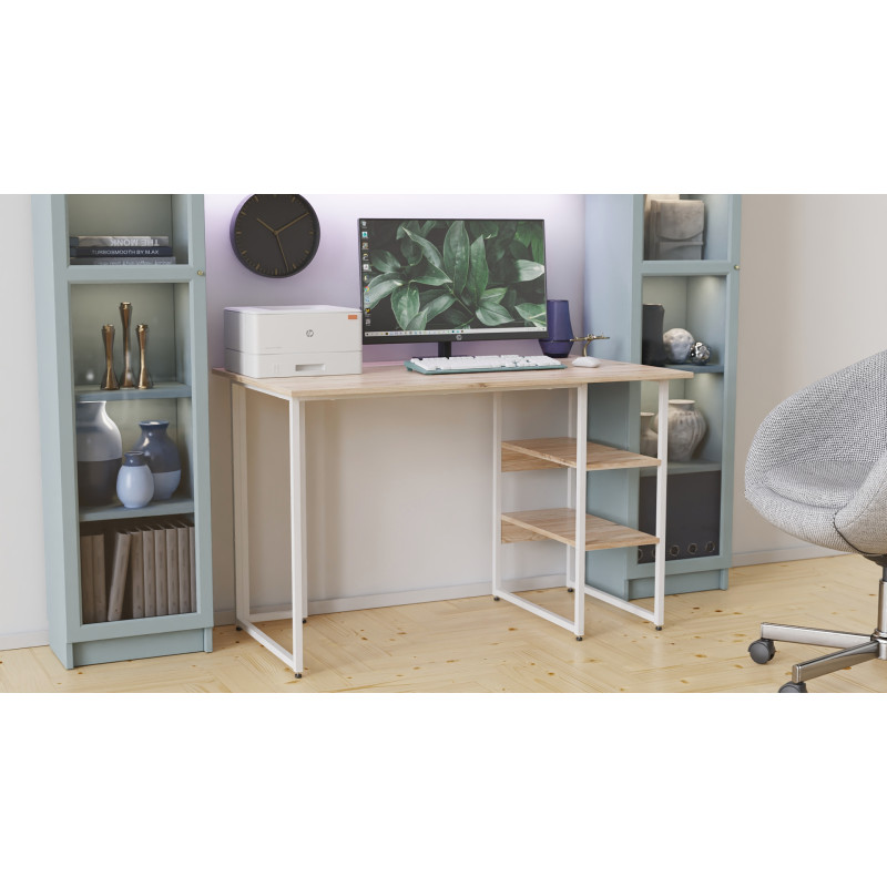 Компьютерный стол Ferrum-decor Кевин 75x120x70 белый ДСП Дуб Сан-Марино 16мм (FRD-101280)