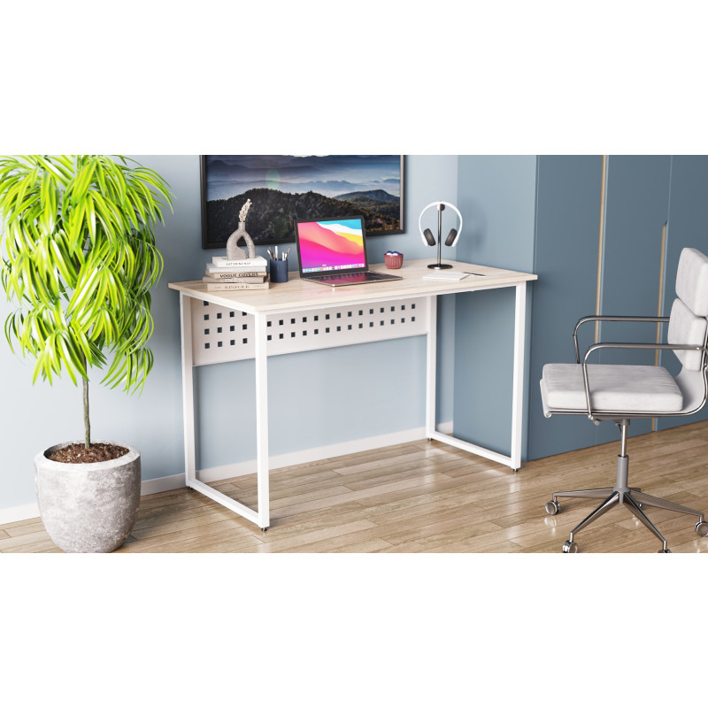 Компьютерный стол Ferrum-decor Майк 75x100x70 белый ДСП Дуб Сан-Марино 16мм (FRD-101330)