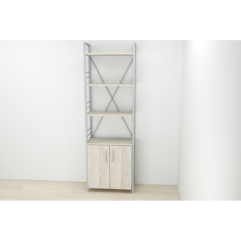 Етажерка 4/60 Ferrum-decor Серії Конект із тумбою 179x60x28 Сірий ДСП Сонома (FRD-102480)