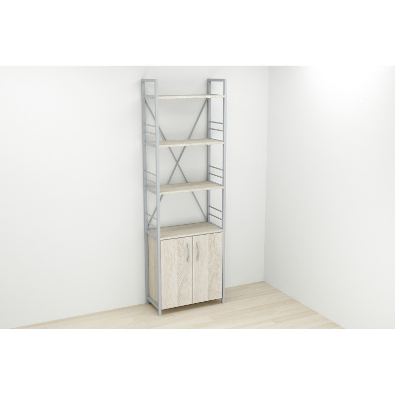 Етажерка 4/60 Ferrum-decor Серії Конект із тумбою 179x60x28 Сірий ДСП Сонома (FRD-102480)