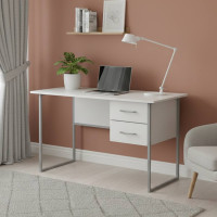 Письмовий стіл Ferrum-decor Дакота 75x140x60 сірий ДСП Біле 16мм (FRD-102320)