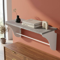 Настінна полиця Ferrum-decor Комфі 260x600x240 метал Білий ДСП Бетон 16 мм (FRD-102750)