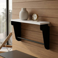 Полка настенная Ferrum-decor Свит 300x600x150 металл Черный ДСП Белое 16 мм (FRD-102800)