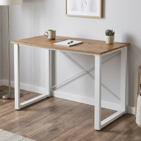 Письменный стол Ferrum-decor Драйв 750x1400x700 Белый металл ДСП Дуб Артизан 32 мм (FRD-103420)