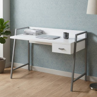 Письмовий стіл Ferrum-decor Комфорт 750x1200x600 Сірий метал ДСП Біле 32 мм (FRD-103450)
