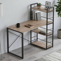 Письмовий стіл Ferrum-decor Серії Конект з етажеркою 75x120x60 чорний ДСП Дуб Сан-Марино 16мм (FRD-104220)