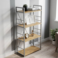 Етажерка 4/60 Ferrum-decor Серії Конект 120x60x28 сірий ДСП Дуб Артизан 16мм (FRD-104250)