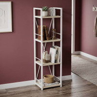 Етажерка 4/34 Ferrum-decor Серії Конект 120x34x28 білий ДСП Дуб Сонома 16мм (FRD-104280)