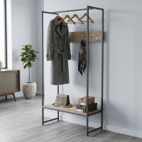 Вешалка напольная модульная Ferrum-decor Трелис 12 180x90x38 серый ДСП Дуб Сан-Марино 16мм (FRD-104320)