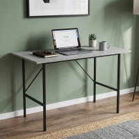 Стол письменный LINE Тайм Ferrum-decor 750x1000x500 Черный металл ДСП Бетон 16 мм (FRD-104870)
